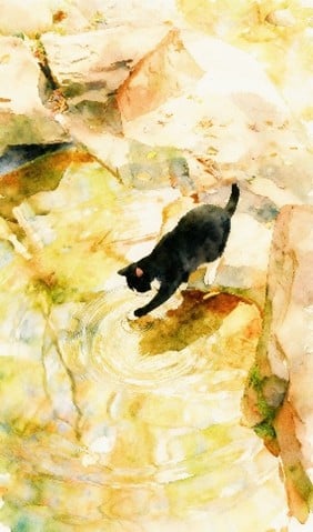 La rivière d’eau sous l’étoile – 38x55 – aquarelle