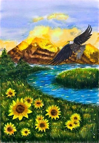 La lumière vers l’avenir –  34x50 – aquarelle